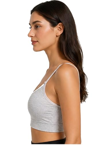 Image of Women Cotton Sports Bra with Removable Pads | Adjustable Straps | Non-Wired Padded Everyday Bra | Comfortable Yoga, Gym, Bra (Size 28 to 34)