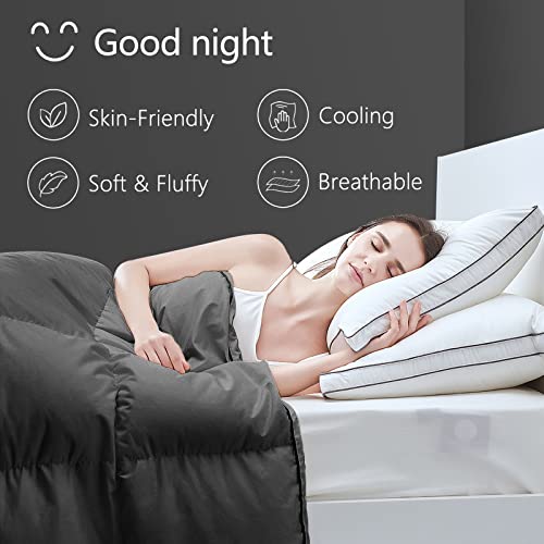 Image of TEXARTIST Premium 2100 Series Oversized Queen Comforter All Season Breathable Grey Comforter Soft 4D Spiral Fiber Quilted Down Alternative Duvet with Corner Tabs Hotel Style (98 inchx98 inch)