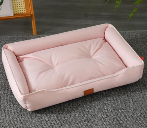 噛んでも破れない犬用ベッド オックスフォード生地 清掃しやすい ペットベッド 犬 クッション性が 高反発 滑り止め 四季通用 犬のベッド 通気 防水 快適で ペット ベッド 猫 小型犬 中型犬 大型犬 5つのサイズ (XL,ピンク)