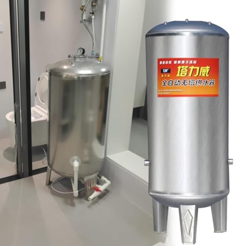 HYUIO Stainless Steel Pressurized Water Storage Tank with Air Release Valve, Pressure Switch & Gauge for Home and Industrial Use