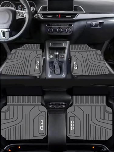 Alfombrillas antideslizantes para Fiat 500 y 500X estera de vehiculo impermeable de 4 piezas 2
