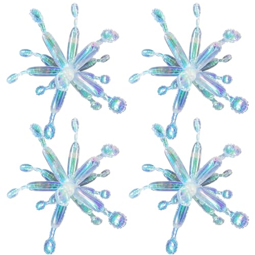 Image of Iridescent Cone Spike Balloons Holographic Balloons Star Burst Sparkly Music Birthday Multi-color Stars Foil Explosion Star Carnival Party Decorations Baby Shower Wedding Bachelorette Party Supplies