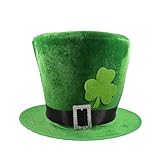 聖パトリックの日緑の帽子ひげ付きシャムロック帽子アイルランド建国記念日お祝い帽子パーティー背の高い帽子フェスティバル装飾レプラコーン帽子