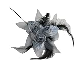Remonte curricán – broche – chouchou – Flor en tejido gris N ° 7, accesorio de boda – Joyas matrimonio – sobre pin y chouchou a llevar como desees sobre sus vestidos en remonte curricán o para y poner un toque de color en la cintura o el corpiño, ropa o para decorar sus mesas. Diámetro de la flor 8 cm aprox.