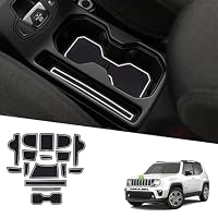 Tapis Antidérapant Pour Jeep Renegade BU 2015-2022 - 20 Pièces En Caoutchouc - Pour Console Centrale, Porte-gobelets, Accoudoir, Fentes De Porte - Couleur Rouge