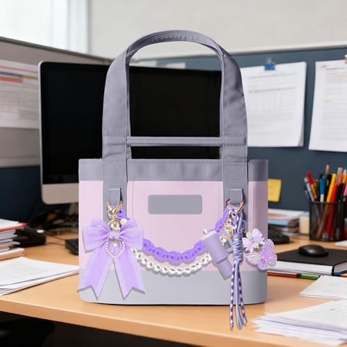 Image of Tote Bag Accessories for YETI Camino 20 /35 /50 Bogg Bags Pearl Bow Purple