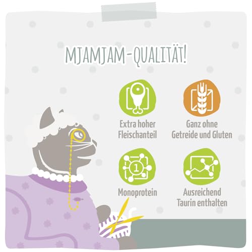 MjAMjAM - Premium Nassfutter für Katzen - Quetschie - Senior - saftiges Hühnchen, 12er Pack (12x125g), getreidefrei 4