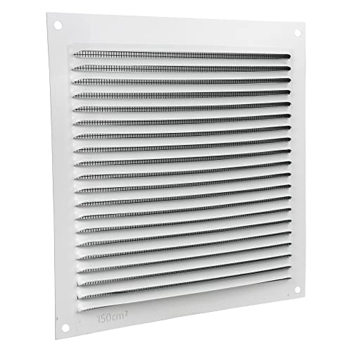 Cofan Rejilla de Ventilación con Mosquitera | Fabricado en Aluminio Blanco | Medida de 17 x 17 cm | Medida Interior 15 x 14 cm