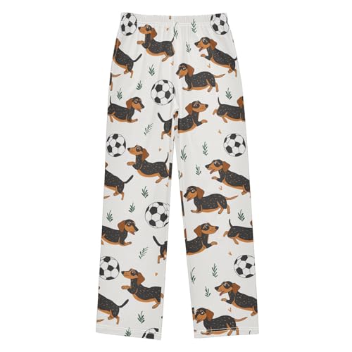 Boys' Pants Dachshund Dog Soccer Long Bottoms Jogger Pants Elastic Waist Trousers with Pockets S-XL
