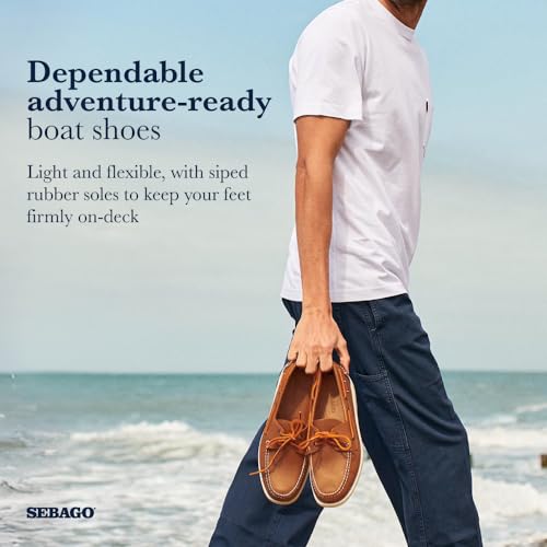 Image of Sebago Portland Boat Shoes - Full-Grain Leather Moccasins, Handsewn with Leather Sock Lining and Non-Marking, Slip-Resistant Sipped Rubber Outsoles