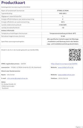 STIEBEL ELTRON 73060 geschlossener Durchlaufspeicher SHD 100 S, 100 l.3.5/21 kW, weiß