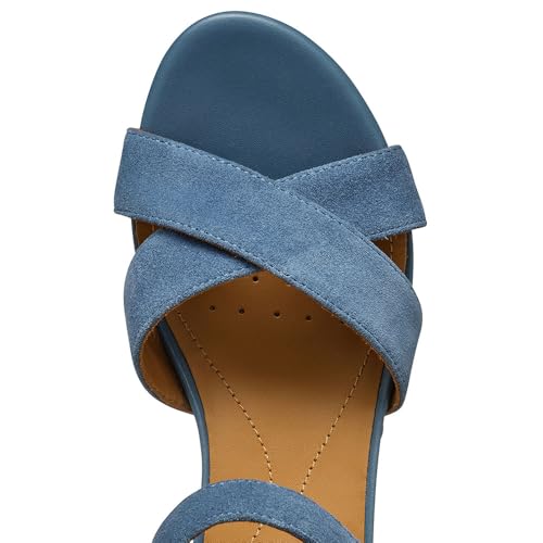 Geox D ISCHIA Corda B, Sandalo con Zeppa Donna, Avio, 39 EU