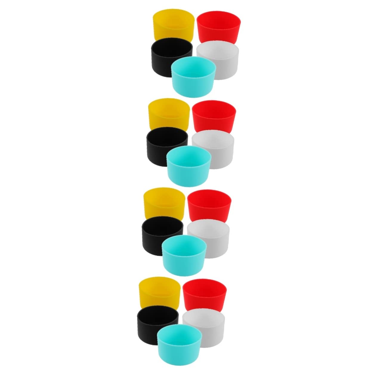 BESPORTBLE 4 Juegos De Fundas Aislantes para Botellas De Agua De Silicona Multiusos para Vasos Sin Calor Fáciles De Instalar 5 Unidades X 4
