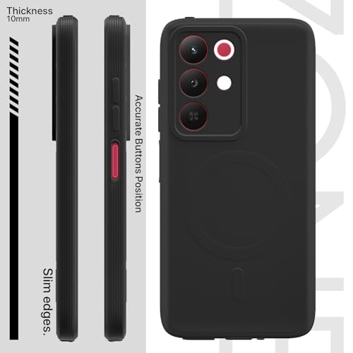 Image of Pikkme Back Cover for Realme Narzo 90X 5G / Realme C85 5G / Realme 15X 5G Soft Matte Silicone Mag-Safe Design (Mag-Safe Not Support) Camera Protection | Slim Fit Bumper Cover (Black)