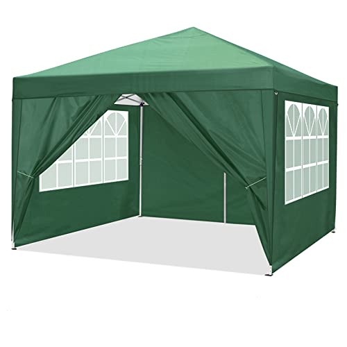 TOOLUCK Cenador Plegable de 3 x 3 m, Resistente al Agua, con 4 Paneles Laterales, Anti-UV, para jardín, Mercado, Camping, Bodas, Festivales Cover
