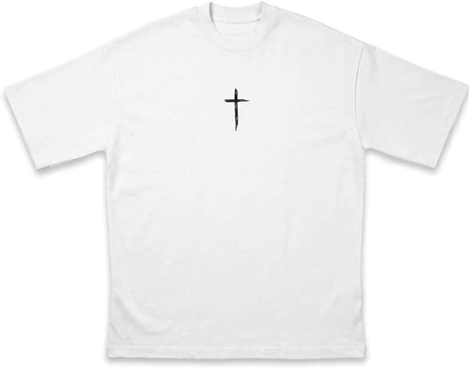 Camiseta Oversize Offwhite Gratidão Cristã Cruz 100% Algodão Suedine Premium