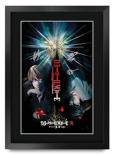 Affiche Death Note A3 encadrée anti-pliure avec autographe pour déco manga impeccable