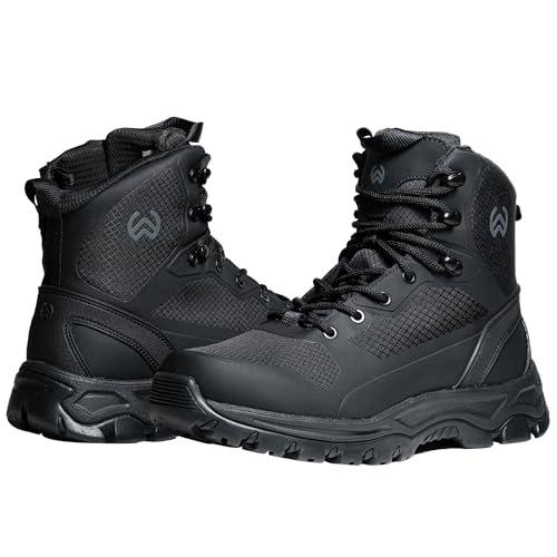 WIDEWAY Men's Waterproof Hiking Boots Non Slip Work boot for men lightweight Treeking Shoes Black Tactical Combat botas de trabajo para hombre by WIDEWAY - Image 9