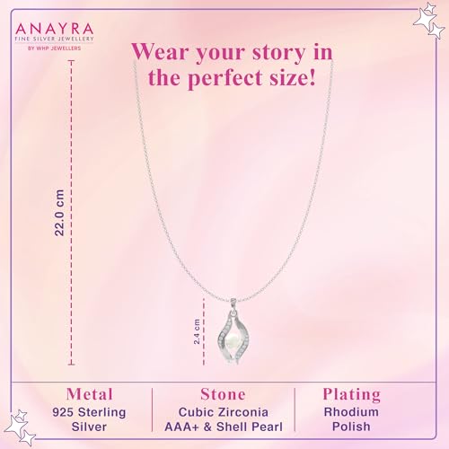 Image of 925 Sterling Silver Pendant Necklace for Women | Silver Locket with Chain | Daily Wear Jewellery | Minimalist Jewelry for Office & Casual Wear | Gift for Woman, Wife, Girlfriend, Mother, Sister | Anniversary, Birthday, Valentine's Day, Rakhi Gift