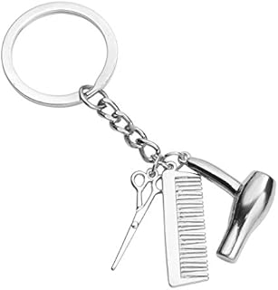 Jovivi Hairdresser Hair Dryer,Scissor,Comb Charms Keychain Hairdressing Keyring Women Men, Salon Owner Hair Stylist Birthday Christmas Friends Gifts