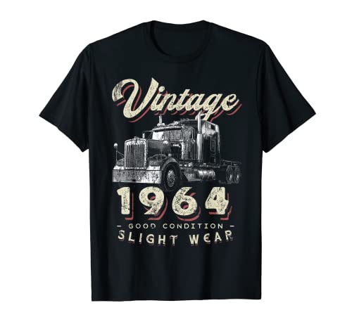 Vintage 1964 Trucker Big Rig Truck Driver 58 cumpleaños Camiseta