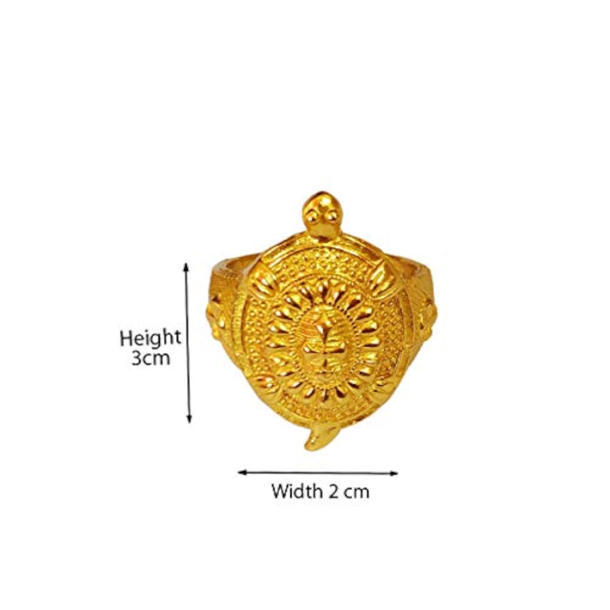 Gold Plated Double Tortoise Feng Shui Adjustable Ring, Unisex