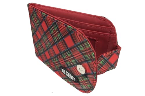 Big Skinny Women's Taxicat Bi-Fold Slim Wallet, Holds Up to 25 Cards, Sangria Red Plaid