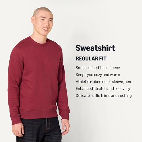 Image of Amazon Essentials Men's Crewneck Fleece Sweatshirt with Ribbing (Available in Big & Tall)
