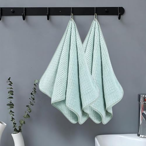 Image of LINEAR Microfiber Hand Towel /Highly Absorbent Hand Towels for Bathroom /Soft Hand Microfiber Face Towel /Towel for Men, Women,Gym (SIZE-75x35) (Green)