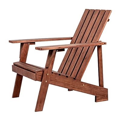 JONATHAN Y PAT1001C Irving Outdoor Patio Modern Acacia Wood Adirondack Chair for Garden, Lawn, Backyard, Pool, Deck, Beach, Firepit, Dark Brown
