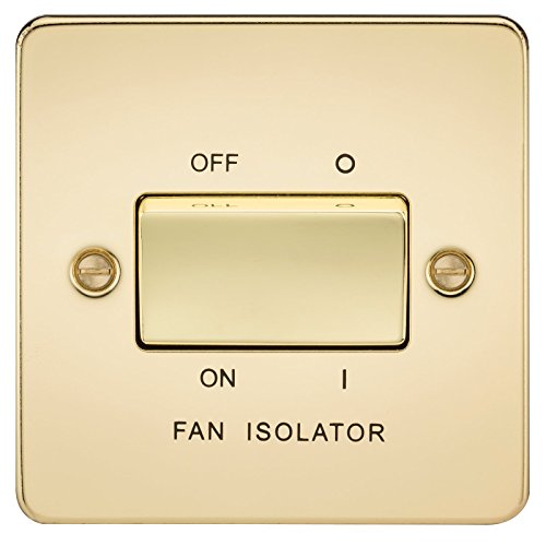 Knightsbridge FPAV1100PB Flat Plate 10A 3 Pole Fan Isolator Switch-Polished Brass, 230 V