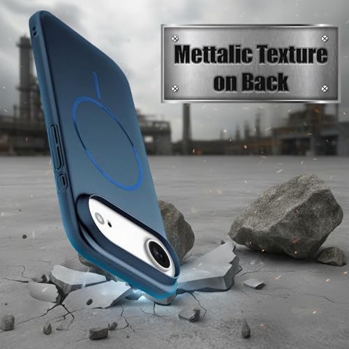 Image of AIBEX Ultra-Thin Mag-Saf Back Cover Case Compatible with iPhone 17 AIR| Slim Fit Scratch-Resistant Matte | Magnetic Wireless Charging | Microfibre Lining | Camera Protection (PC Material) - Dark Blue