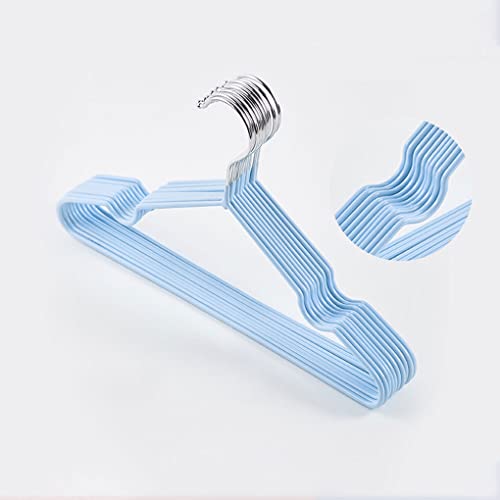 Vivva Non Slip Kids Hangers Not Plastic, [10 Pack] Stainless Steel Children Cloth Durable Baby Hangers for Closet, Perfect Infant Toddler Hanger(Blue)