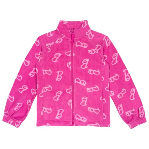 Barbie Little Girls' Fleece Zip-Up Jacket Two Tone Pink 4 - image 1
