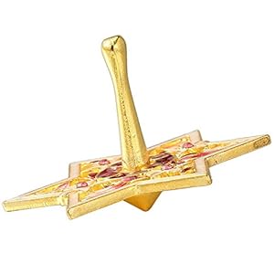 Matashi Hand Painted Gold Plated Spinning Dreidel Holiday Ornaments Elegant Jewish Decor with Crystals