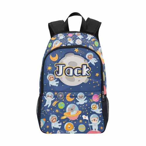 Artsadd Custom Galaxy Space Kid's Backpack Personalized Backpack with Name/Text Preschool Backpack for Boys Customizable Toddler Backpack for Girls with Chest Strap