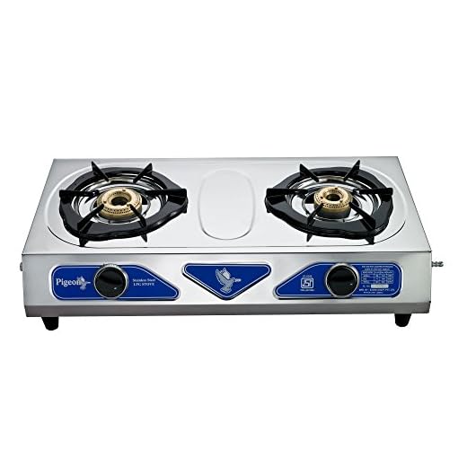 Pigeon by Stovekraft Stainless Steel Open Duo LPG Stove, 2 Burner, Silver (4)