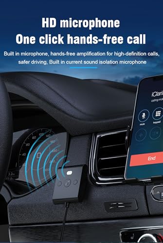 Receptor Bluetooth 5.4 para Audio de Auto, Adaptador Inalámbrico miniatura 3