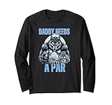 Lustiger Alpha Wolf Daddy Needs A Par Meme Cringe Disc Golf Langarmshirt
