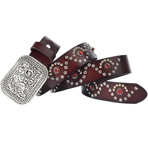 Ceinture cloutée en strass : réveillez votre style avec le cuir punk homme