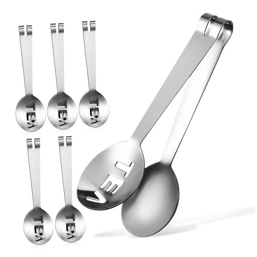 Mikinona 6pezzi Tongs Acciaio Inossidabile Per Sacchetti Tè Squeezer Per Tè Clip Per Infusi Snack e Dolci Utensili Da Servizio Per e Tisane