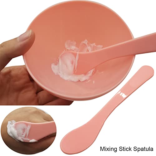 Wazxiqn Face Mask Mixing Bowl Set, Diy Silicone Facemask Mixing Tool Kit, Include Facial Mask Mixing Bowl Stick Spatula Silicone Cream Mask Brushes And Makeup Headband, 6Pcs Pink #TOP3