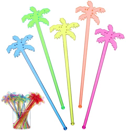 VICASKY 150pcs Plastic Cocktail Stirrers Mixed Color