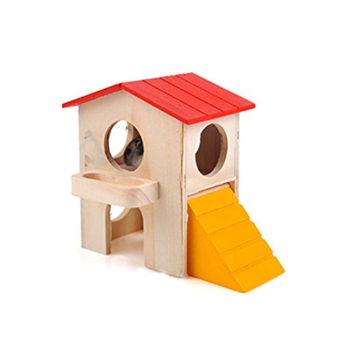 CDKJ Hamster Pet Toy Colgante Swing Hamster Hamster Shake Ship con campanas Juguete de madera para hámster u otros animales pequeños Cover