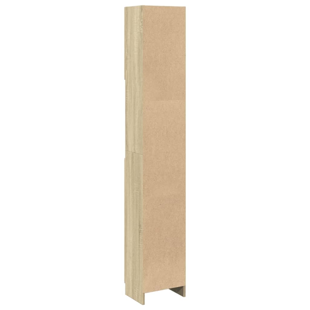 VidaXL Armario de Baño de Madera de Ingeniería Color Roble 32x25,5x190 cm, Mueble de Almacenaje para Baño