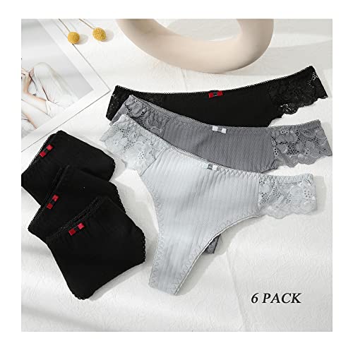Thongs for women cotton LEVAO string taille basse sous-vêtement pack 6