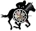 Orologio da parete equestre moderno equitazione decorazione da parete arte vintage corse di cavalli orologio da polso in vinile orologio regalo cavaliere per gli amanti del cavallo-12 pollici-senza _