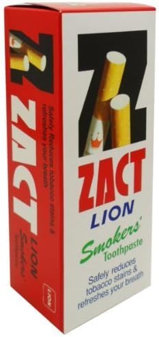 Zact Lion Smoker Toothpaste Reduce Tabacco Stain Size 90 G (3.17 Oz) X 3 Tubes
