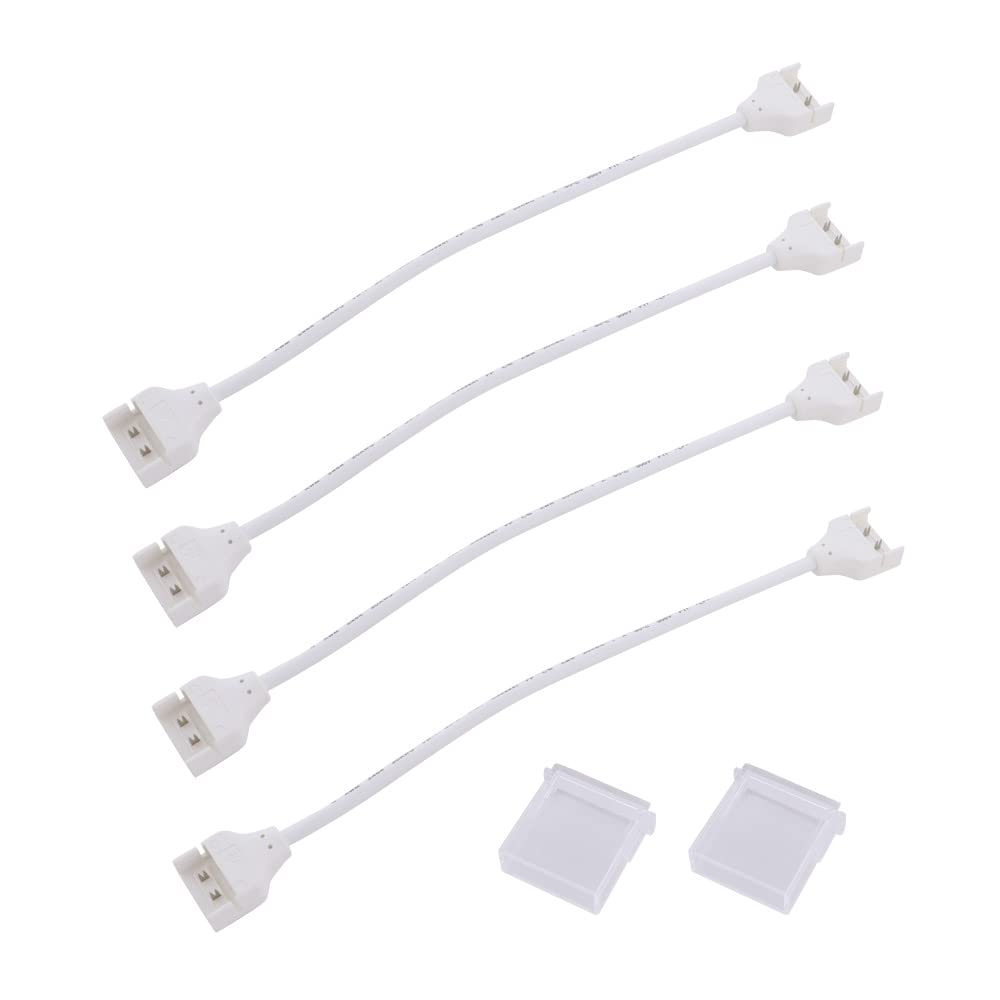 2PIN Connector Wire for 120V Dimmable LED Strip Light, Extension Cable Wire for 12mm 14mm LED Strip Light, Solderless Connector Cable for LED Rope Light IP65