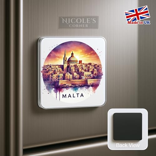 Imán para nevera de Malta en relieve. Recuerdo de viaje y decoración coleccionable 3